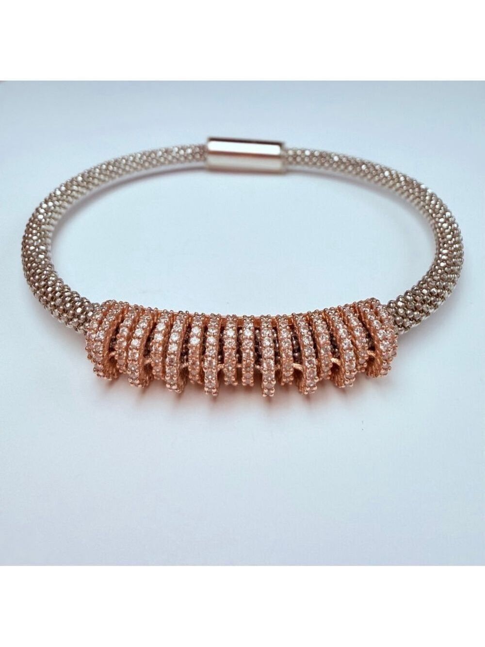 Dyadema Star Dust Swarovski Crystals Rose Gold, Sterling Silver Caviar Bracelet